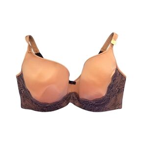 Deesse Pink Bra With Purple Lace Size 38D